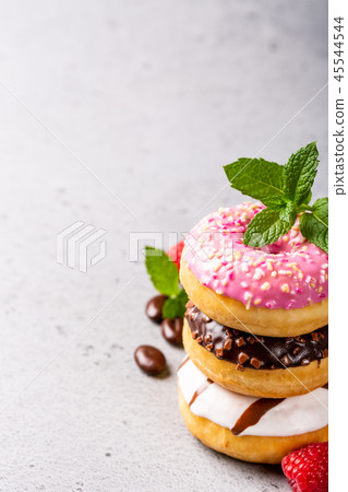 Stack of colorful donuts Stack of colorful donuts 45544544