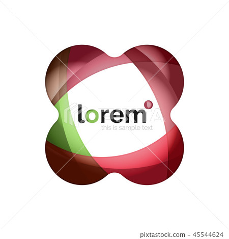 Abstract geometric design logo made of flowing elements 45544624