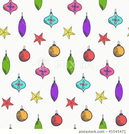 Bright cute vector Christmas balls pattern - Stock Illustration ...