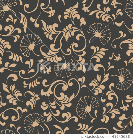 Vector damask seamless retro pattern background 45545628