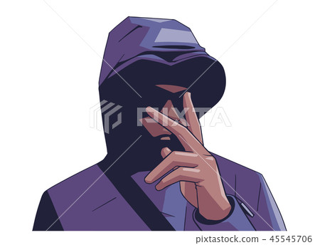 Illustration of young hooded gang member 45545706