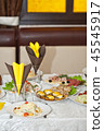 Beautifully laid table at the wedding 1858. 45545917