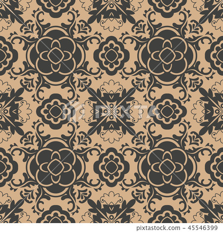 Vector damask seamless retro pattern background 45546399