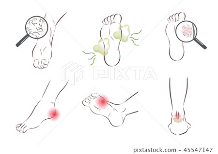foot skin care problem set 45547147