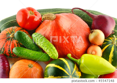 Set of vegetables isolated on white background. 45547148