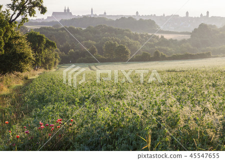 Panorama of Rothenburg at sunrise 45547655