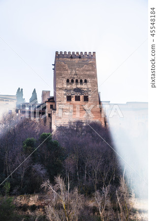 One of towers of fortress in Alhambra in Granada One of towers of fortress in Alhambra in Granada 45548184