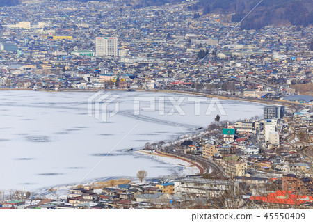 Frozen lake Suwa _ Okami walk 45550409
