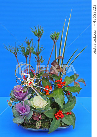 日式新年裝飾品，背景為藍色（也有背景為白色）9 45552222
