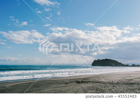 Beach and ocean at cape Chikyu Hokkaido Japan Beach and ocean at cape Chikyu Hokkaido Japan 45552483