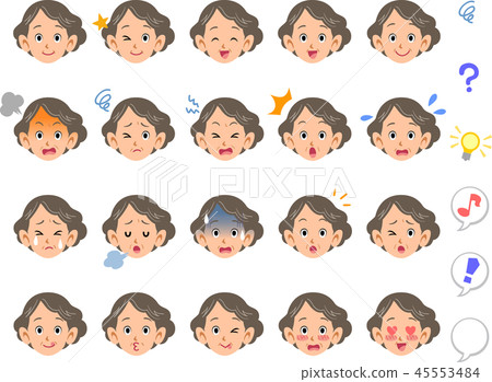 20 types of expressions of senior women Grandma Mature elderly people 45553484