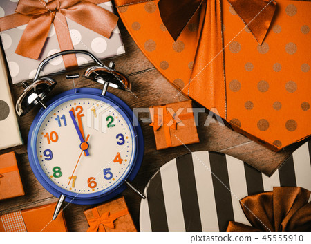 alarm clock and colorful gifts alarm clock and colorful gifts 45555910