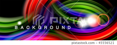 Mixing color waves on black, liquid flowing shapes 45556521