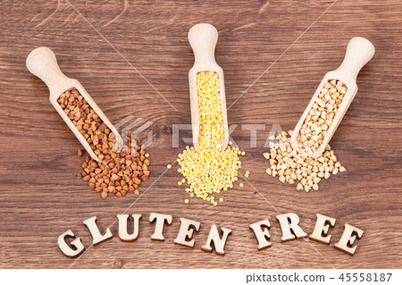 Gluten free inscription with buckwheat and millet 45558187
