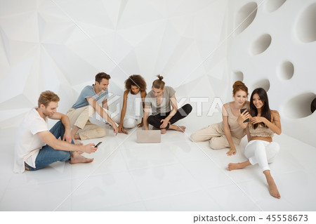 Diverse People Digital Device Connection Technology Concept. Diverse People Digital Device Connection Technology Concept. 45558673