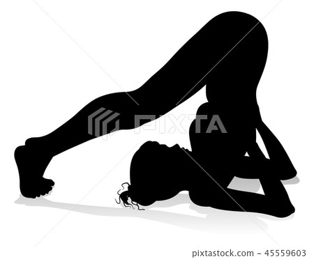 Yoga Pilates Pose Woman Silhouette Yoga Pilates Pose Woman Silhouette 45559603