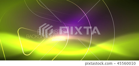 Color shiny neon lights background with abstract lines 45560010