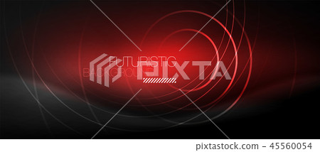 Dark abstract background with glowing neon circles Dark abstract background with glowing neon circles 45560054