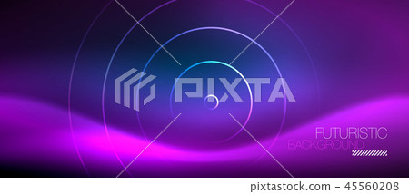 Neon glowing circles background 45560208