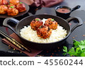Spicy chicken balls in sweet chilli glaze 45560244