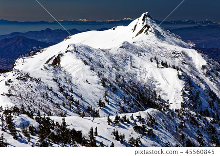 Kengamine and Mt. Fuji and Mt. Asama seen from the Joshu Budosan Line Kengamine and Mt. Fuji and Mt. Asama seen from the Joshu Budosan Line 45560845