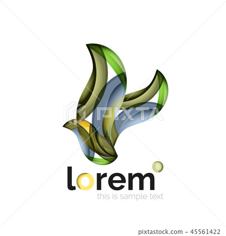 Geometric abstract business icon template, smooth shape 45561422