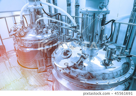 Photo production, clean room with stainless steel hardware 45561691