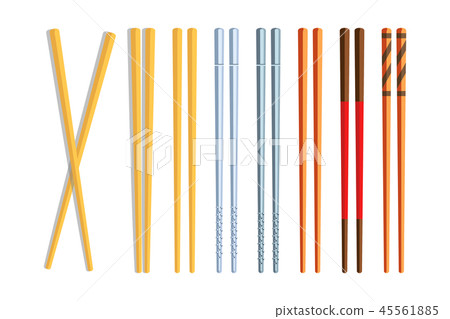 chopsticks set on white 45561885