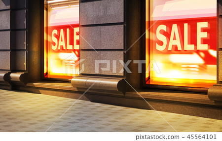 Shop Window With Sale Sign Shop Window With Sale Sign 45564101