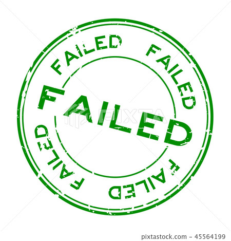Grunge green fail wording round rubber seal stamp 45564199