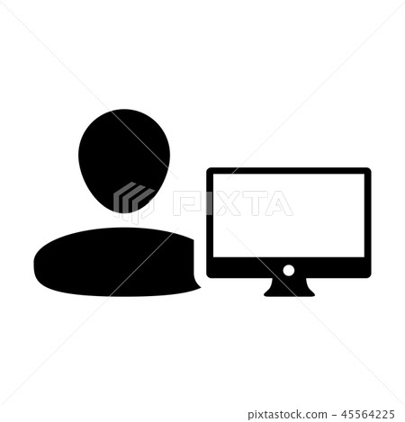 Labor icon vector male person user computer symbol - Stock Illustration ...
