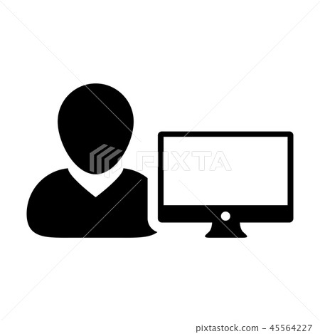 Staff icon vector male person user computer symbol-插圖素材 [45564227 ...