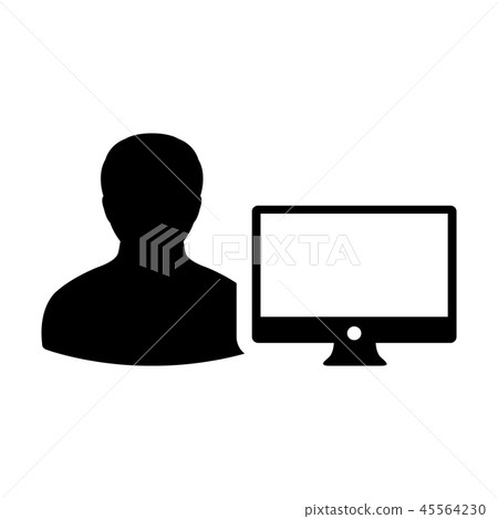 Coder icon vector male person user computer symbol 45564230
