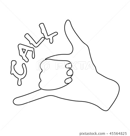 Order pizza icon in outline style isolated on white background. Pizza and pizzeria symbol stock Order pizza icon in outline style isolated on white background. Pizza and pizzeria symbol stock 45564825