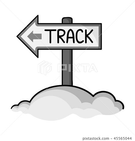 Signpost icon in monochrome style isolated on white background. Ski resort symbol stock vector Signpost icon in monochrome style isolated on white background. Ski resort symbol stock vector 45565044