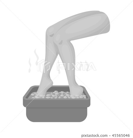 Foot bath icon in monochrome style isolated on white background. Skin care symbol stock vector Foot bath icon in monochrome style isolated on white background. Skin care symbol stock vector 45565046