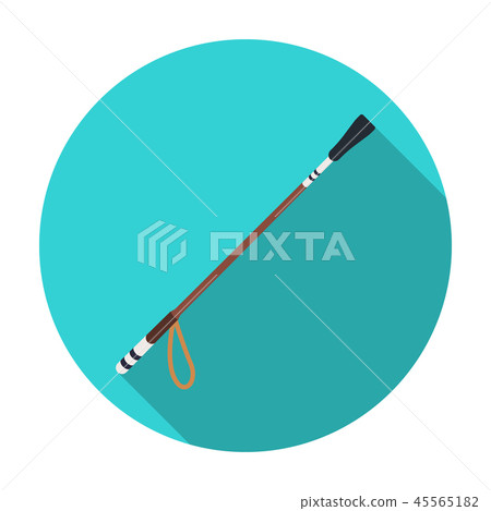 Riding whip icon in flat style isolated on white background. Hippodrome and horse symbol stock Riding whip icon in flat style isolated on white background. Hippodrome and horse symbol stock 45565182