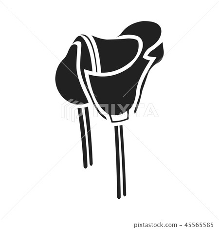 Saddle icon black. Singe western icon from the wild west black. 45565585
