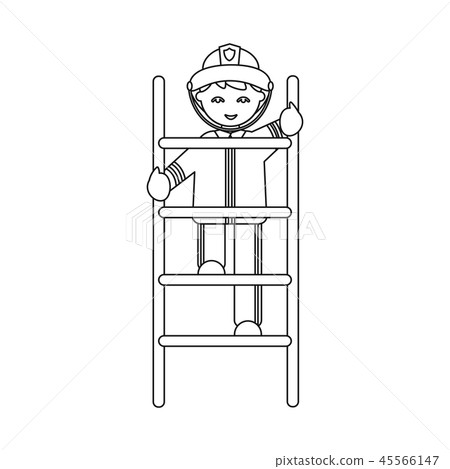 Fireman icon outline. Single silhouette fire equipment icon from the big fire Department outline - 45566147