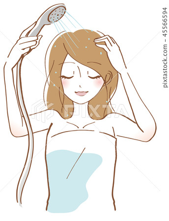 流動的頭髮婦女例證 45566594