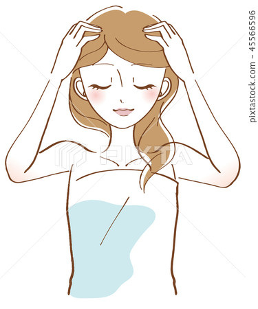 Scalp massage shampoo woman illustration 45566596