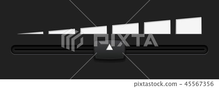 Car dashboard elements with level slider. For intensity of air blowing Car dashboard elements with level slider. For intensity of air blowing 45567356