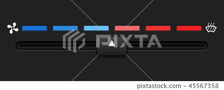 Car dashboard elements with level slider. For temperature Car dashboard elements with level slider. For temperature 45567358