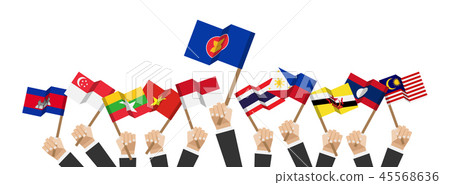 ASEAN and membership flags . 45568636