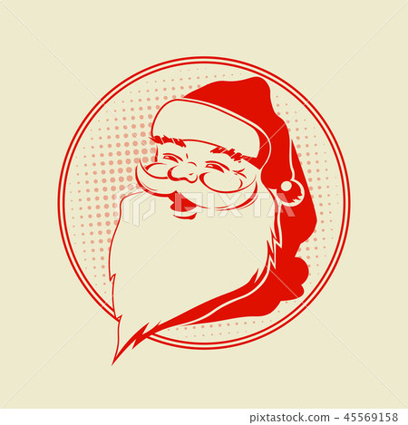 Christmas composition with the silhouette of Santa Claus. 45569158