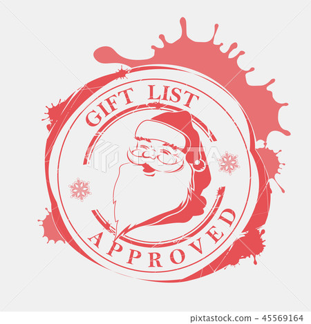 Christmas print with big blots and a silhouette of Santa Claus, 45569164