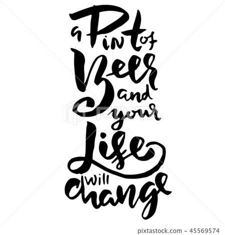插图素材: a pint of beer and life will change.
