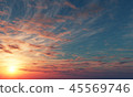 Beautiful Sunrise With Blue Sky And Pink Clouds 45569746