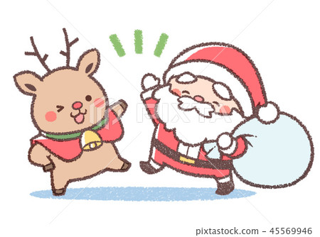 Santa and reindeer 45569946
