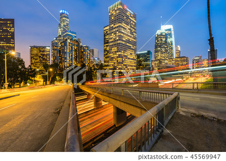 Los Angeles Downtown Sunset 45569947